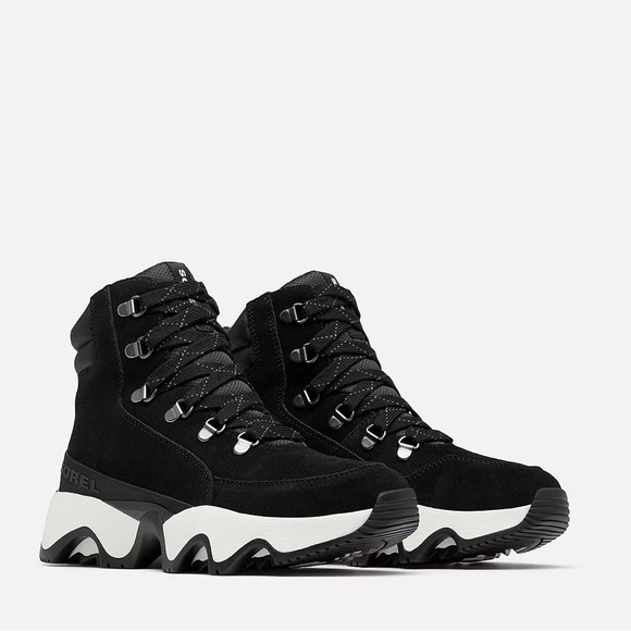 Sorel Black Kinetic impact Conquest Plus waterproof wedge lace up sneaker Boots - Picture 2 of 11